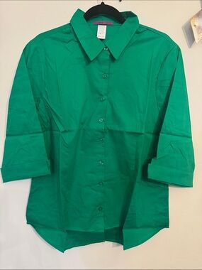 Green Button-Front Women's Shirt - Unknown Brand